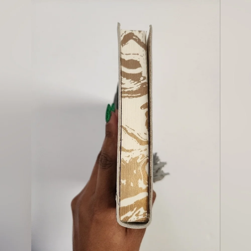 Anthropologie Unisex Leather Marble Grey & Gold Journal Sketch Book Wrap Closure